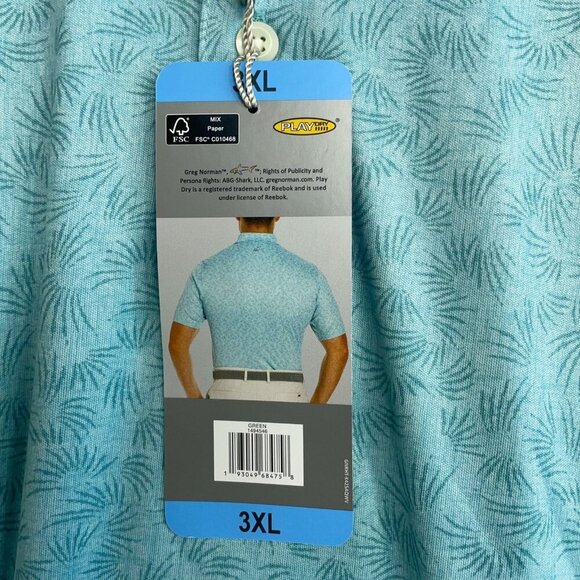 NEW Greg Norman ML75 Men's 3XL Golf Polo Shirt  Blue Printed - Picture 10 of 11